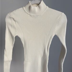 H&M Cream Long Sleeve Dress